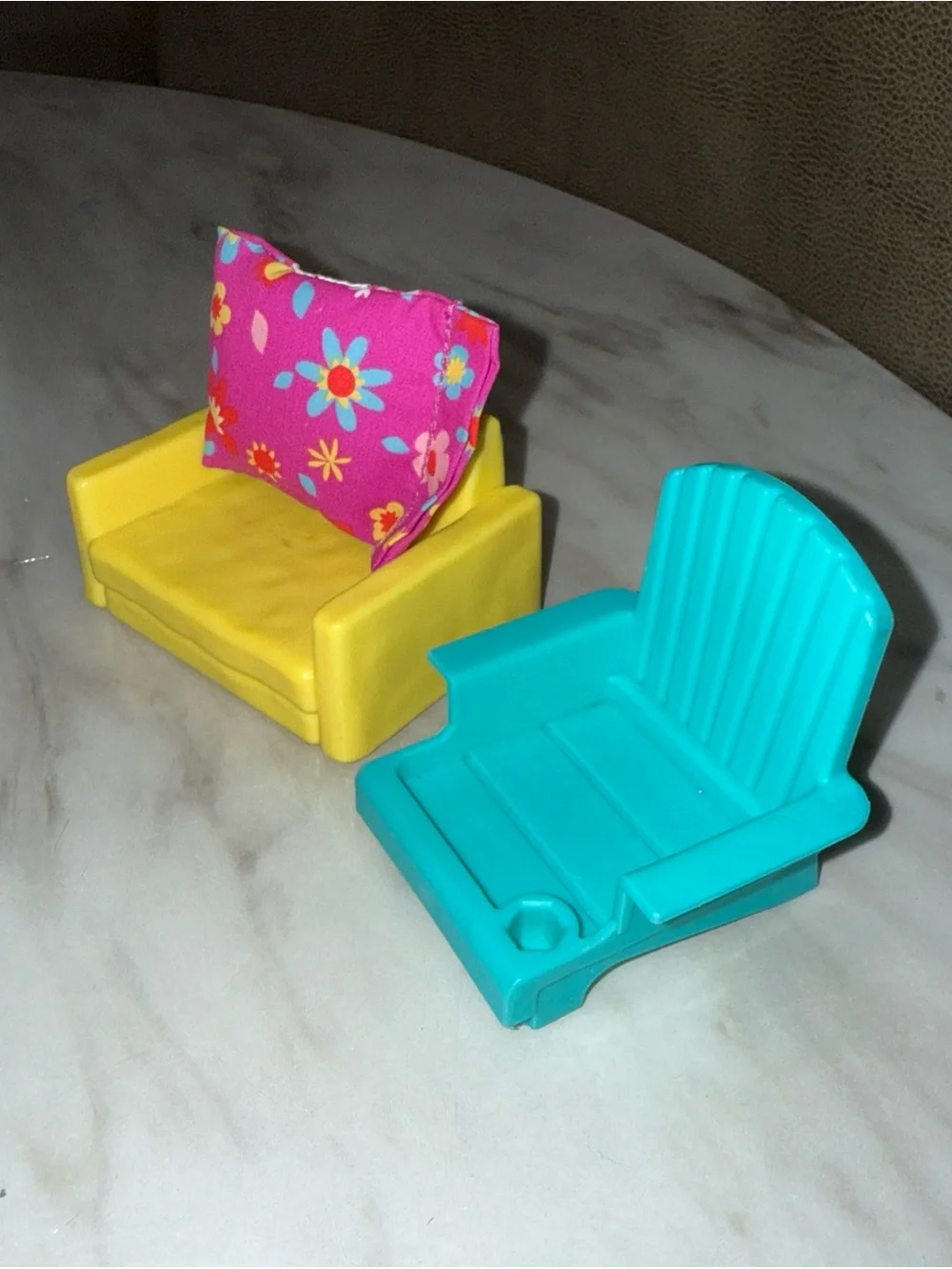 Fisher price furniture and pillow for dollhouse